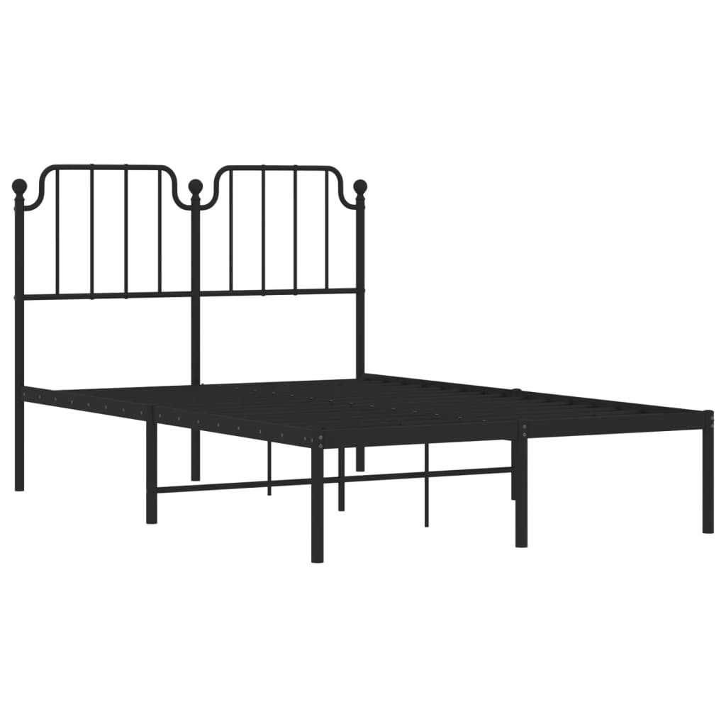 Estructura de cama Bear con cabecero metal negro 120x190 cm lateral