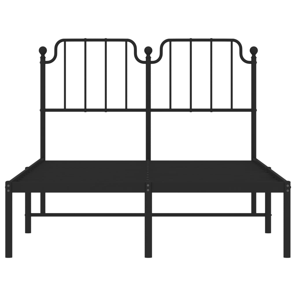 Estructura de cama Bear con cabecero metal negro 120x190 cm frontal