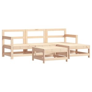 Conjunto de jardín Cossi 5 piezas madera maciza de pino 70,5x194x124 cm