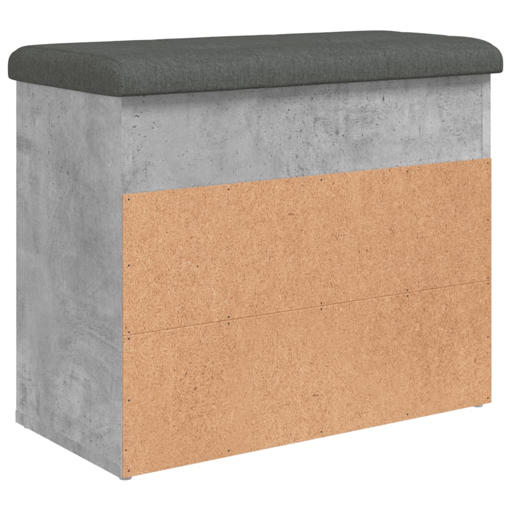 Banco zapatero Ulises 2 estantes + asiento acolchado gris 50x62x32 cm 8