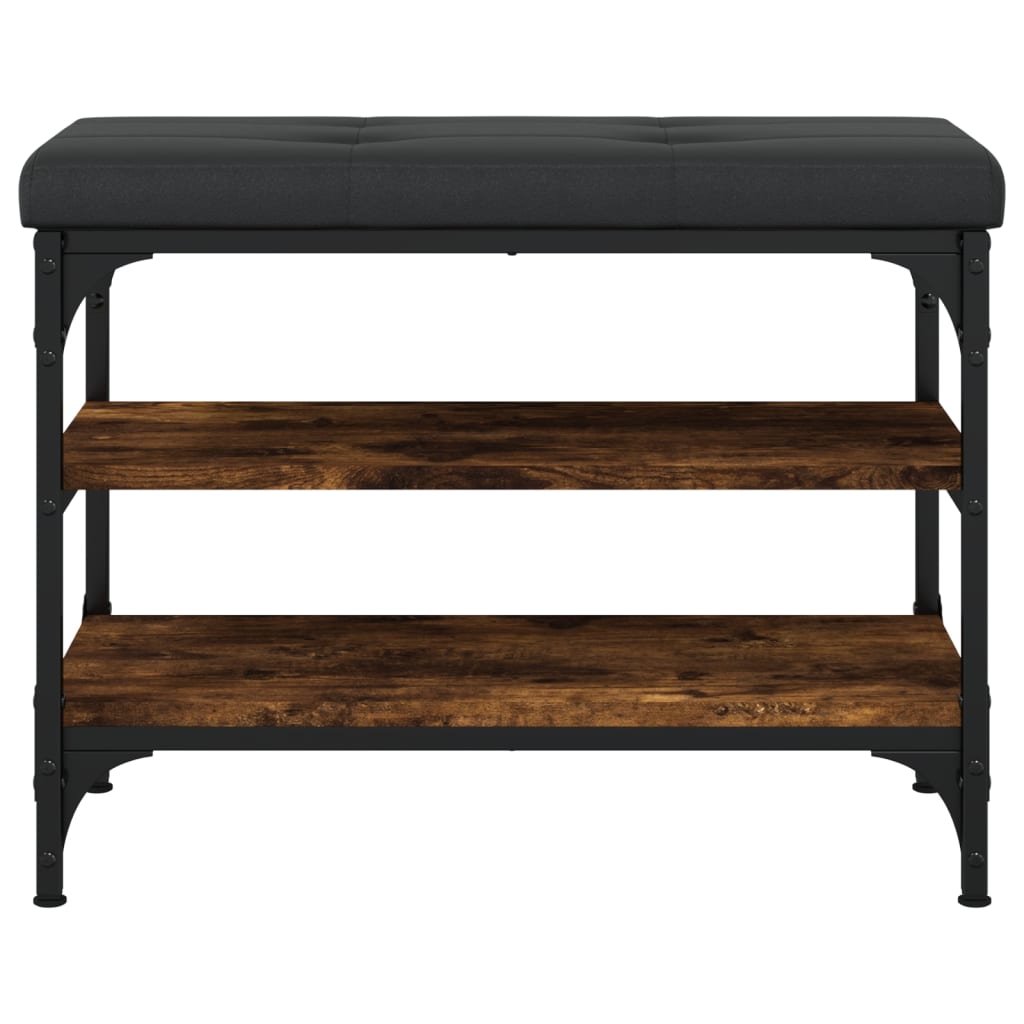 Banco zapatero Perseo 2 estantes + asiento acolchado marrón oscuro 47x62x32 cm 5