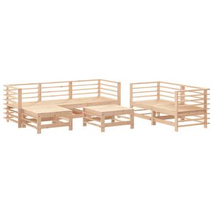 Conjunto de jardín Dumm 7 piezas madera maciza pino