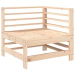 Conjunto de jardín Dumm 7 piezas madera maciza pino natural esquinero