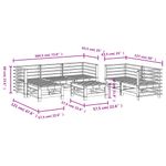 Conjunto de jardín Dumm 7 piezas madera maciza pino natural medidas