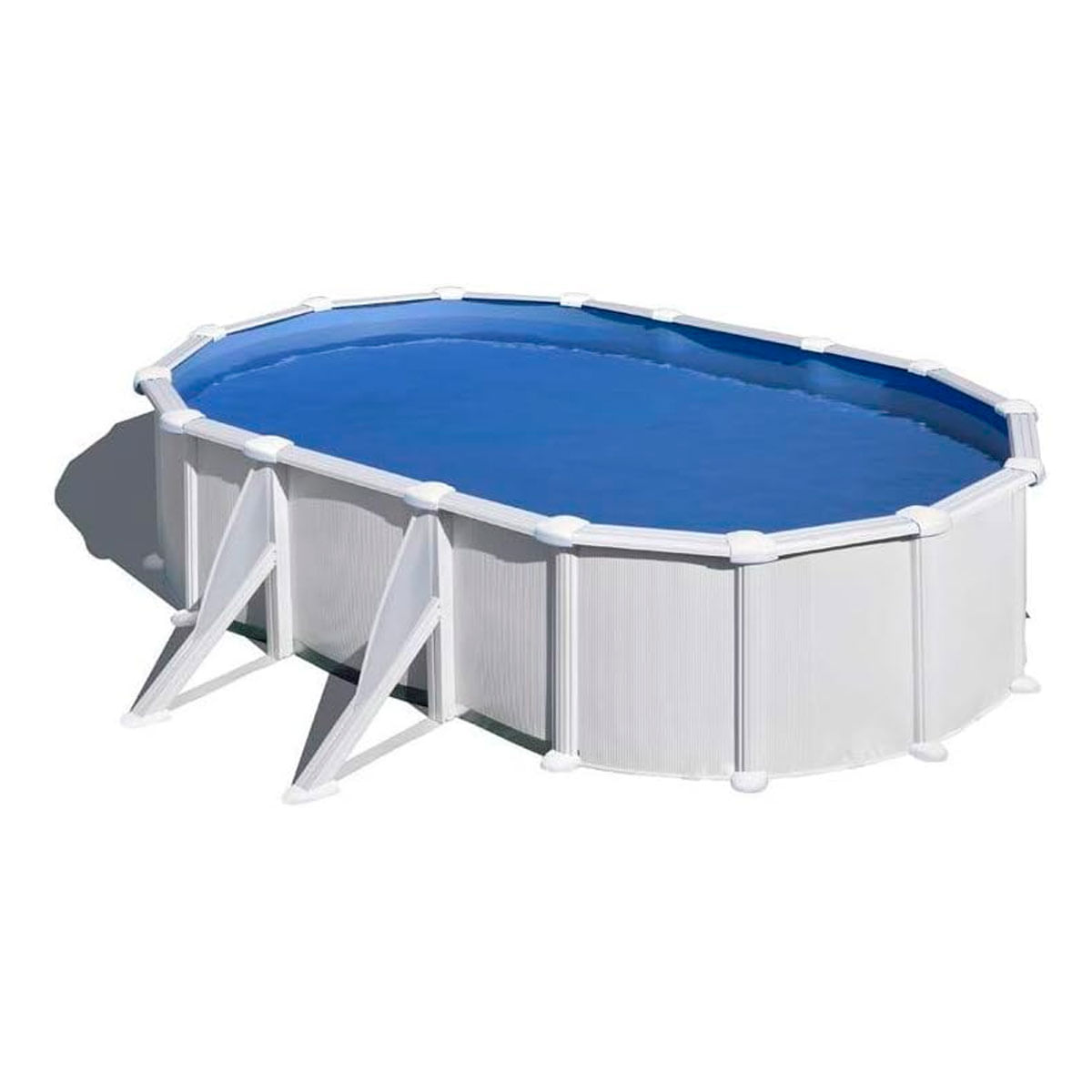 Piscina Atlantis Gre ovalada pared acero blanco 132x500x300 cm 2
