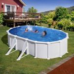 Piscina Atlantis Gre ovalada pared acero blanco 132x500x300 cm