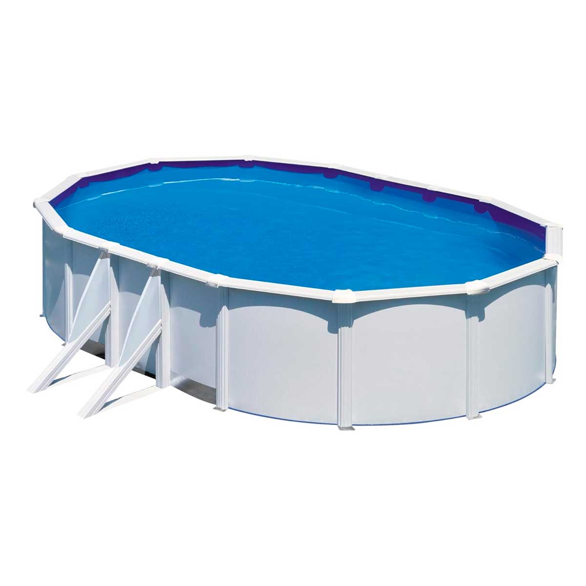 Piscina Fidji Gre ovalada pared acero blanco 120x500x300 cm 2