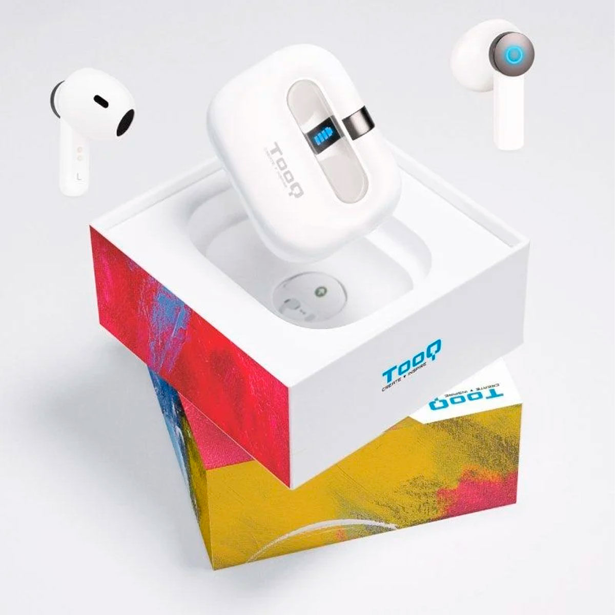 Auriculares inalámbricos TooQ Bender TQBWH-0031W con estuche de carga blanco 5