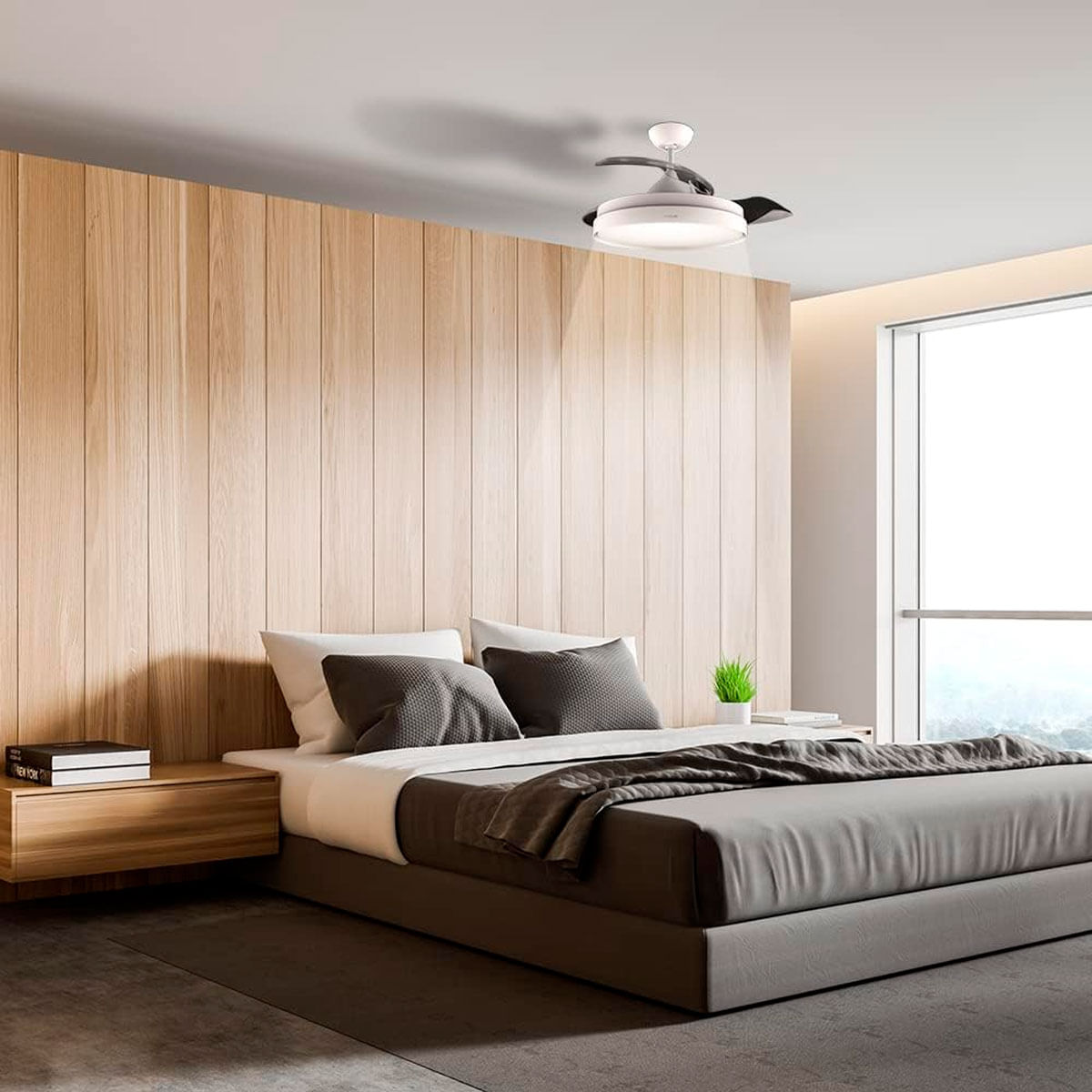 Ventilador de techo retráctil Cecotec EnergySilence Aero 4280 Invisible 40W blanco Ø106 cm 3