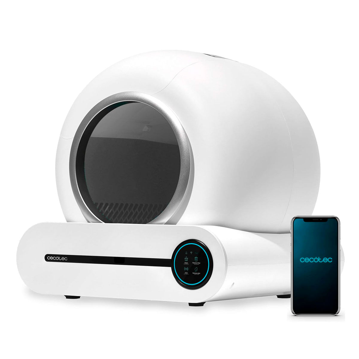 Arenero autolimpiable CecotecPumba 8000 CleanKitty Smart 65L WiFi y pantalla blanco 2
