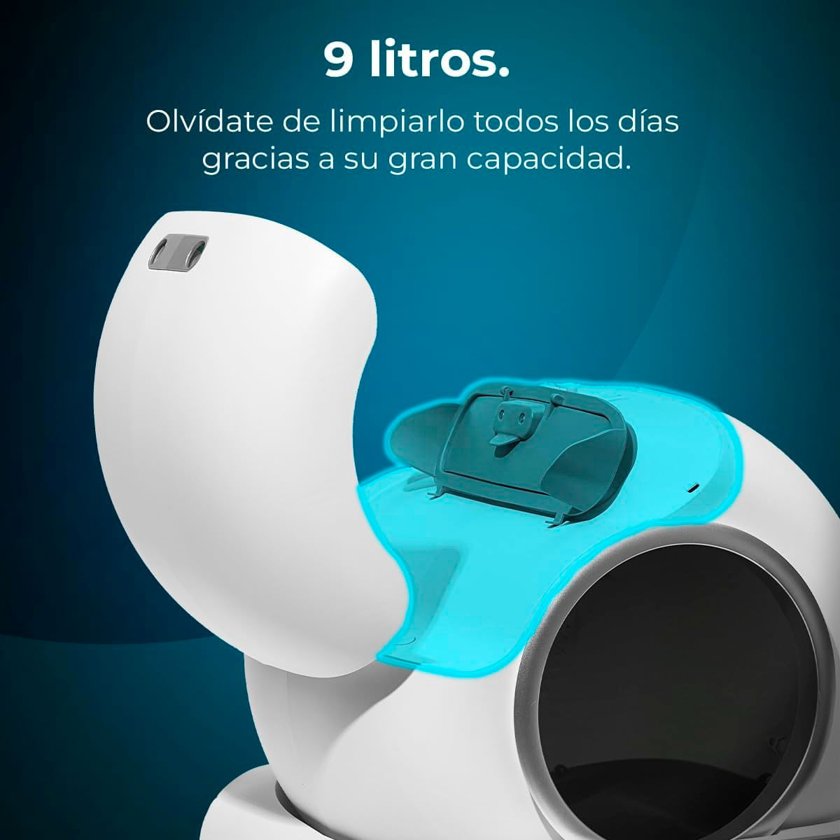 Arenero autolimpiable CecotecPumba 8000 CleanKitty Smart 65L WiFi y pantalla blanco 10