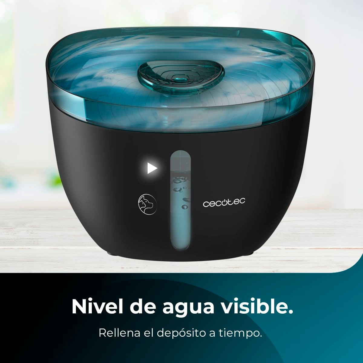 Fuente para mascotas Cecotec Pumba 2200 Refresh 2L supersilencioso negro 6