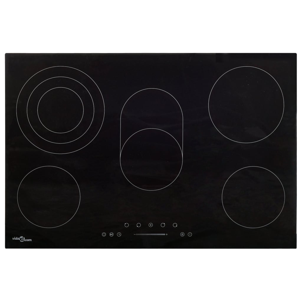 Placa vitrocerámica VidaXL 8500W 5 zonas negro 90 cm