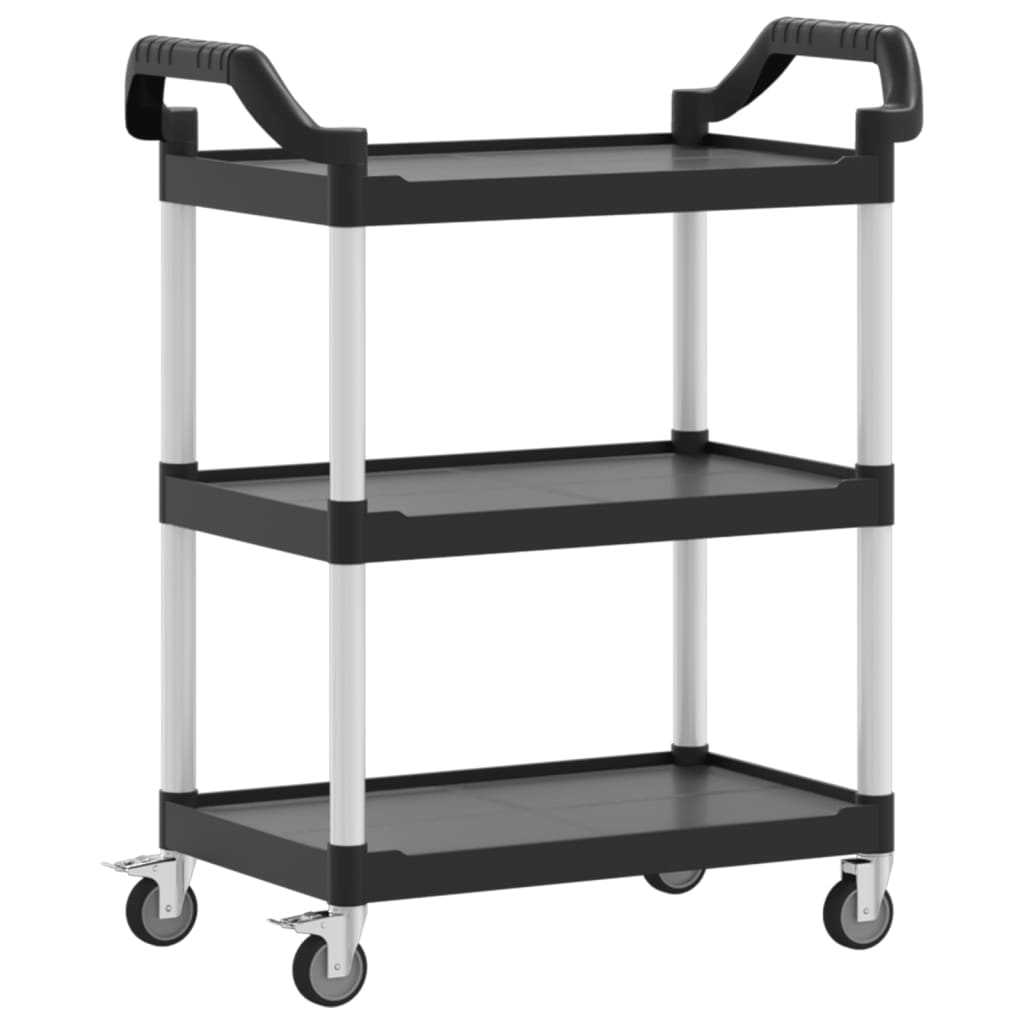Carrito Wotu 3 niveles aluminio negro 92x81x41 cm fondo blanco