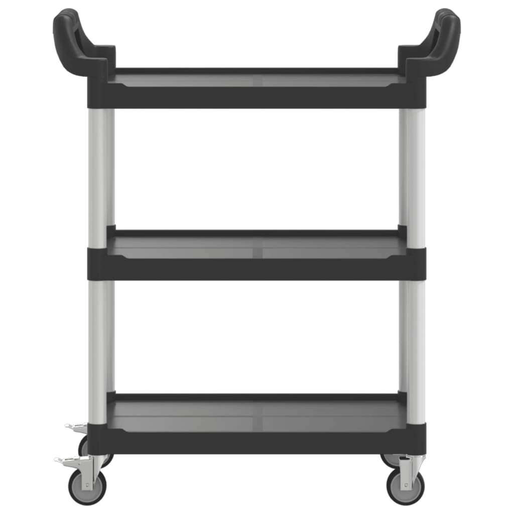 Carrito Wotu 3 niveles aluminio negro 92x81x41 cm frontal