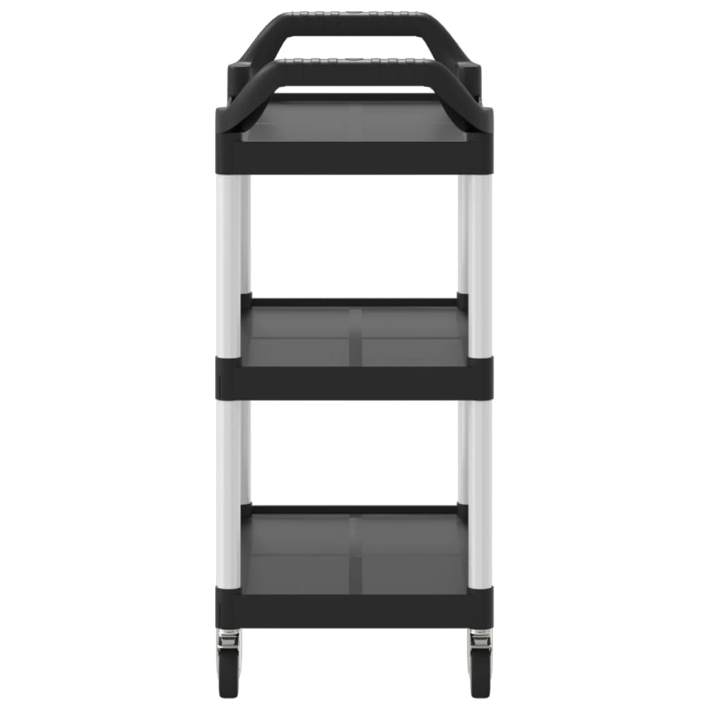 Carrito Wotu 3 niveles aluminio negro 92x81x41 cm perfil