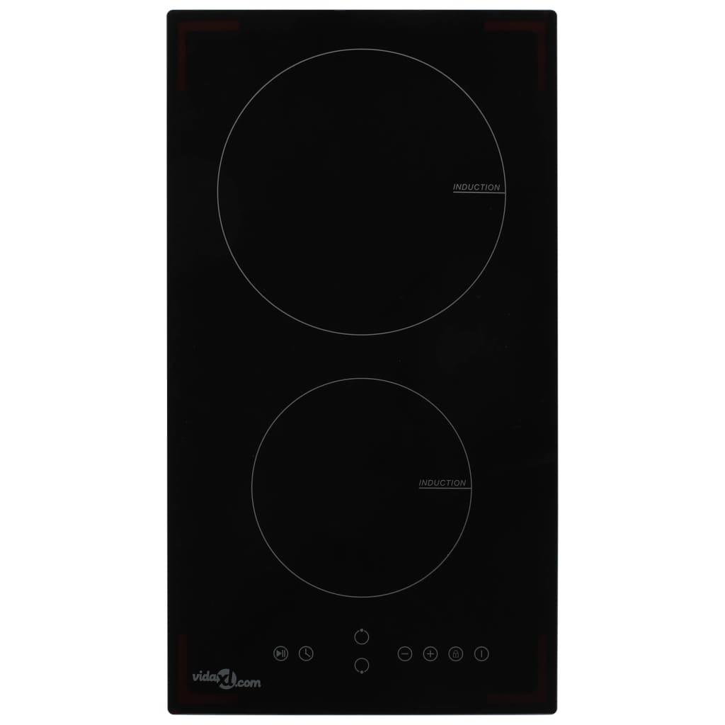 Placa de inducción VidaXL 3500W 2 zonas negro 28,8 cm