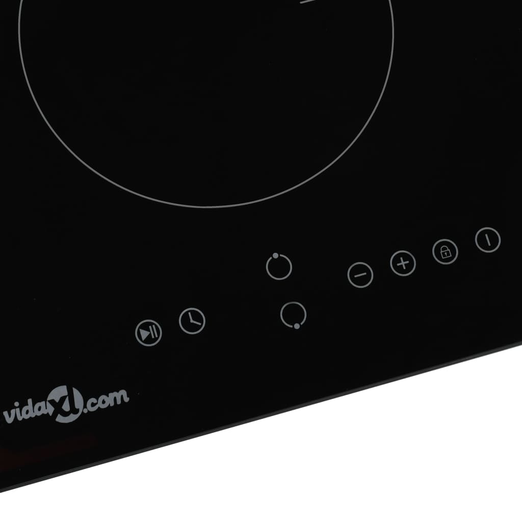 Placa de inducción VidaXL 3500W 2 zonas negro 28,8 cm 3