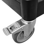 Carrito Watutu 3 niveles aluminio negro 72x77x34 cm rueda