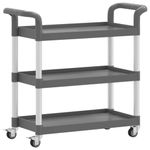 Carrito Watutu 3 niveles aluminio  gris 72x77x34 cm fondo blanco