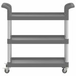 Carrito Watutu 3 niveles aluminio  gris 72x77x34 cm frontal