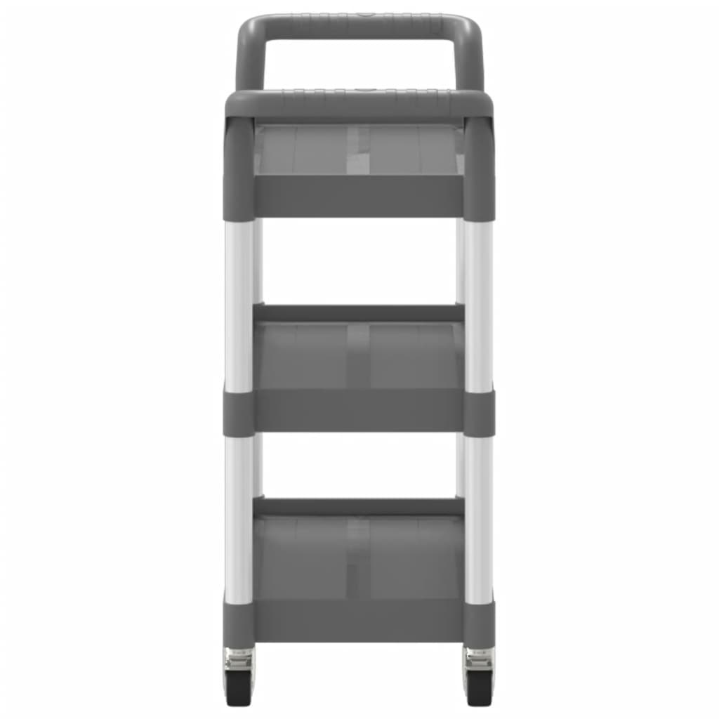 Carrito Watutu 3 niveles aluminio  gris 72x77x34 cm perfil