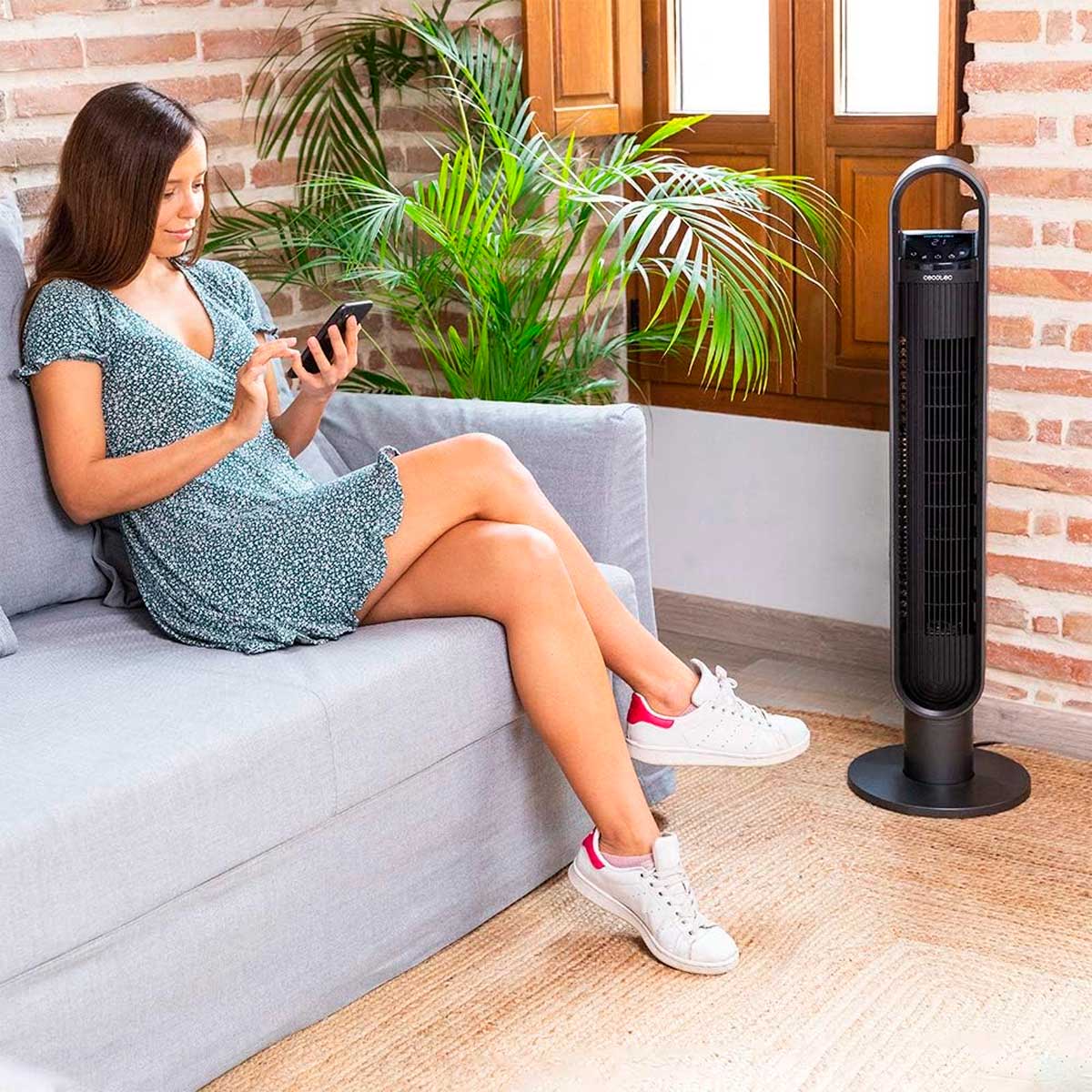Ventilador de torre Cecotec EnergySilence 9190 SkyLine Ionic Connected 60W WiFi + mando a distancia negro 6