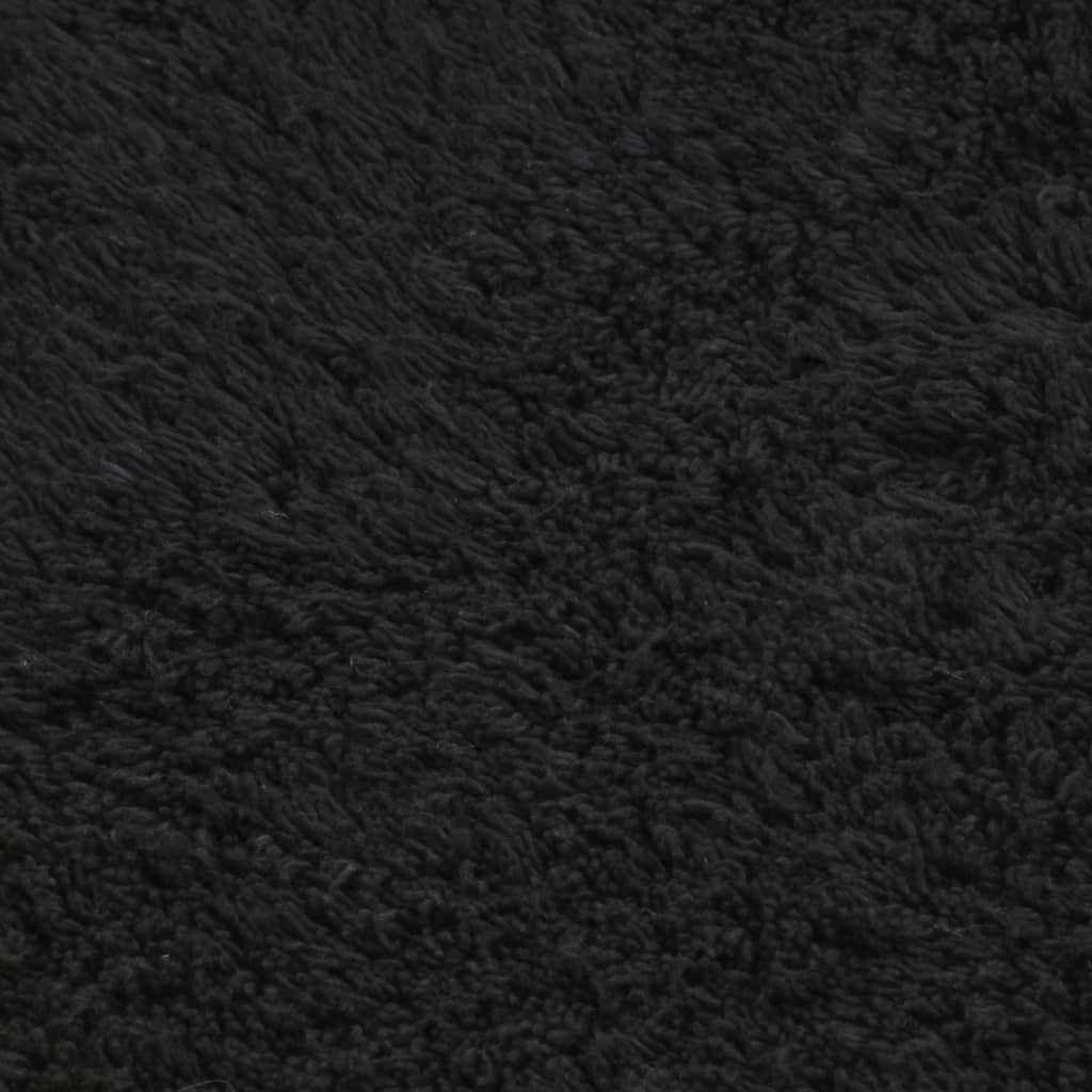 Pack de 3 alfombrillas de baño Lawo asimétricas antracita material detalle