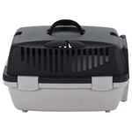 Transportín de mascotas ventilable con asa gris/negro 31x32x48 cm 4