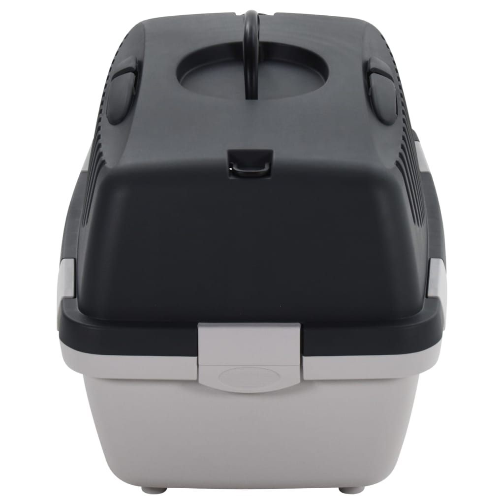 Transportín de mascotas ventilable con asa gris/negro 31x32x48 cm 5