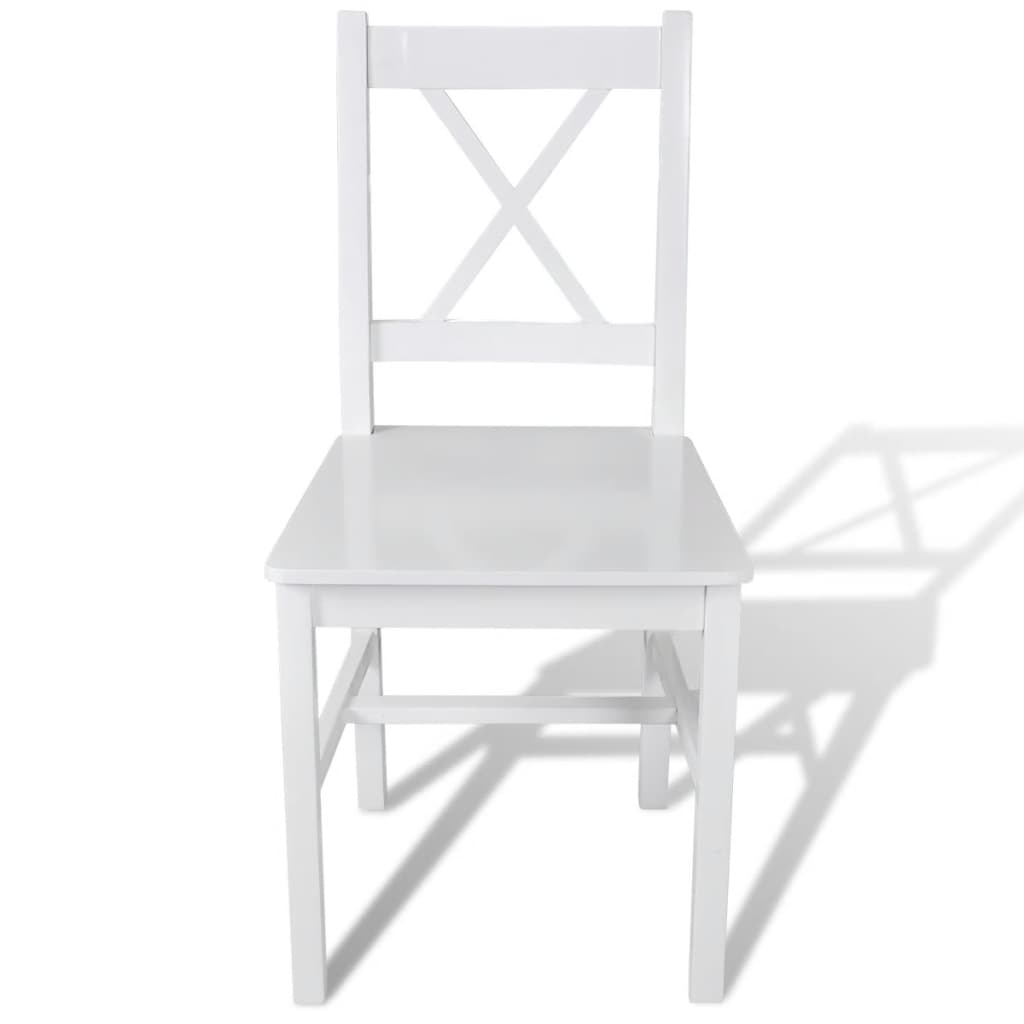 Pack de 4 sillas de comedor Wade madera de pino blanco 85,5x41,5x45,5 cm 2
