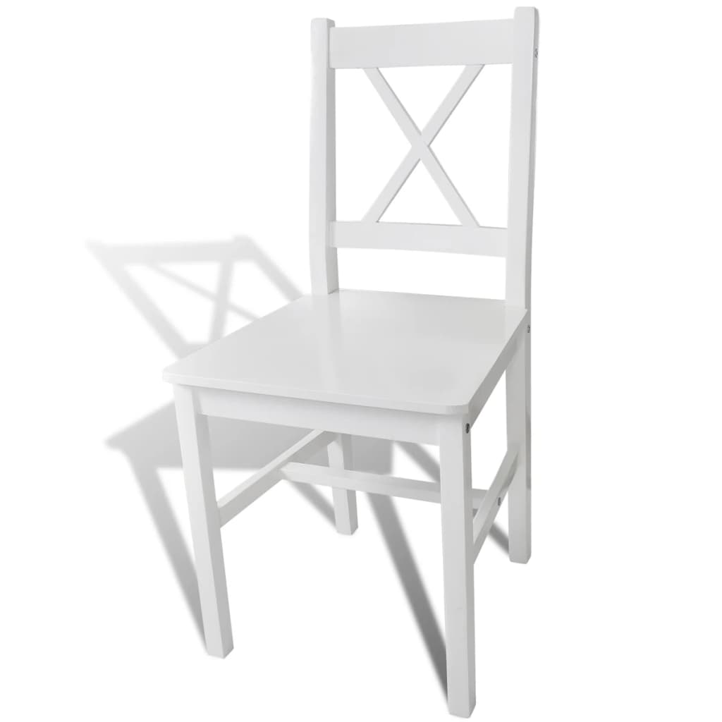 Pack de 4 sillas de comedor Wade madera de pino blanco 85,5x41,5x45,5 cm 3