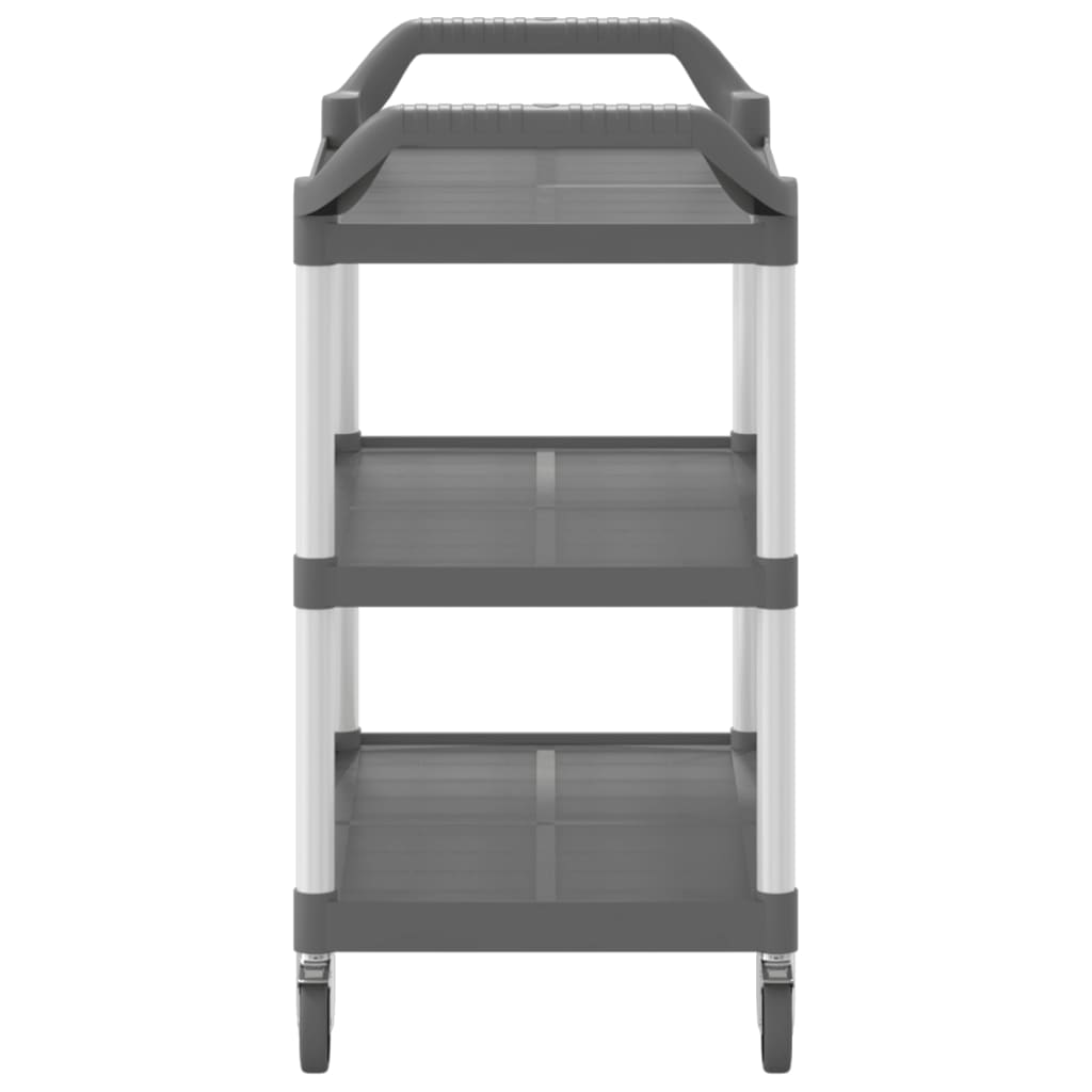 Carrito auxiliar 3 niveles aluminio gris 96x99x50 cm perfil