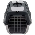 Transportín de mascotas ventilable con asa gris/negro 35x36x55 cm
