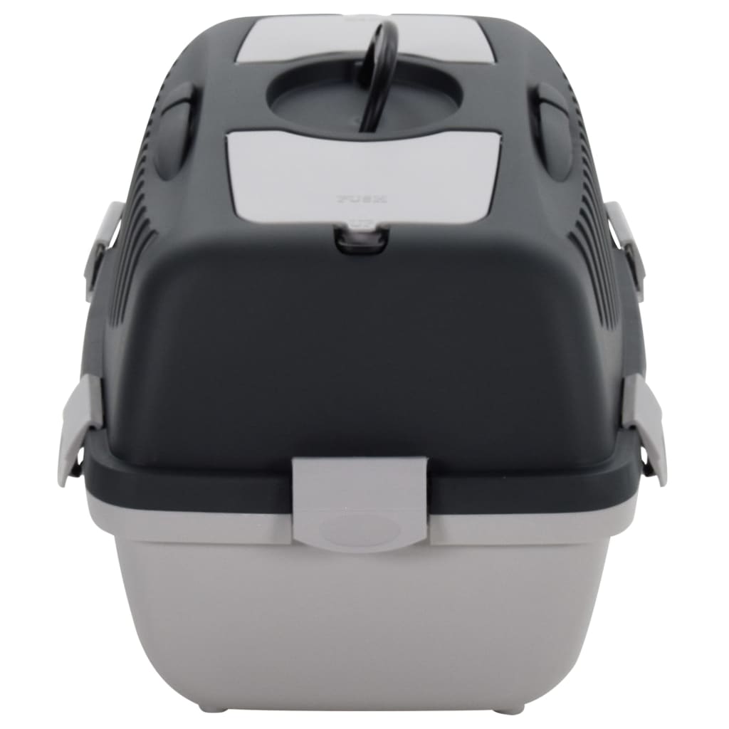 Transportín de mascotas ventilable con asa gris/negro 35x36x55 cm 5