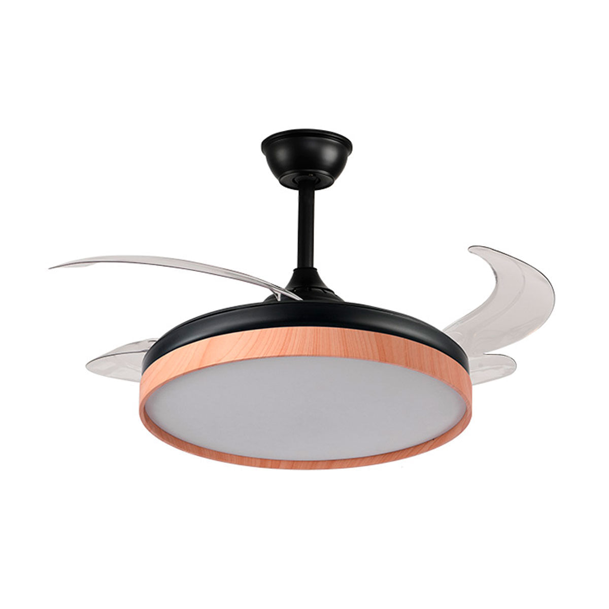 Ventilador de techo Cosmos Bel Air 72W aspas retráctiles mando a distancia negro/haya Ø108 cm