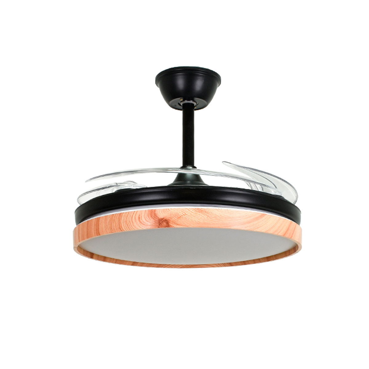 Ventilador de techo Cosmos Bel Air 72W aspas retráctiles mando a distancia negro/haya Ø108 cm 2