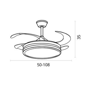 Ventilador de techo Dune Bel Air 72W aspas retráctiles mando a distancia Ø108 cm