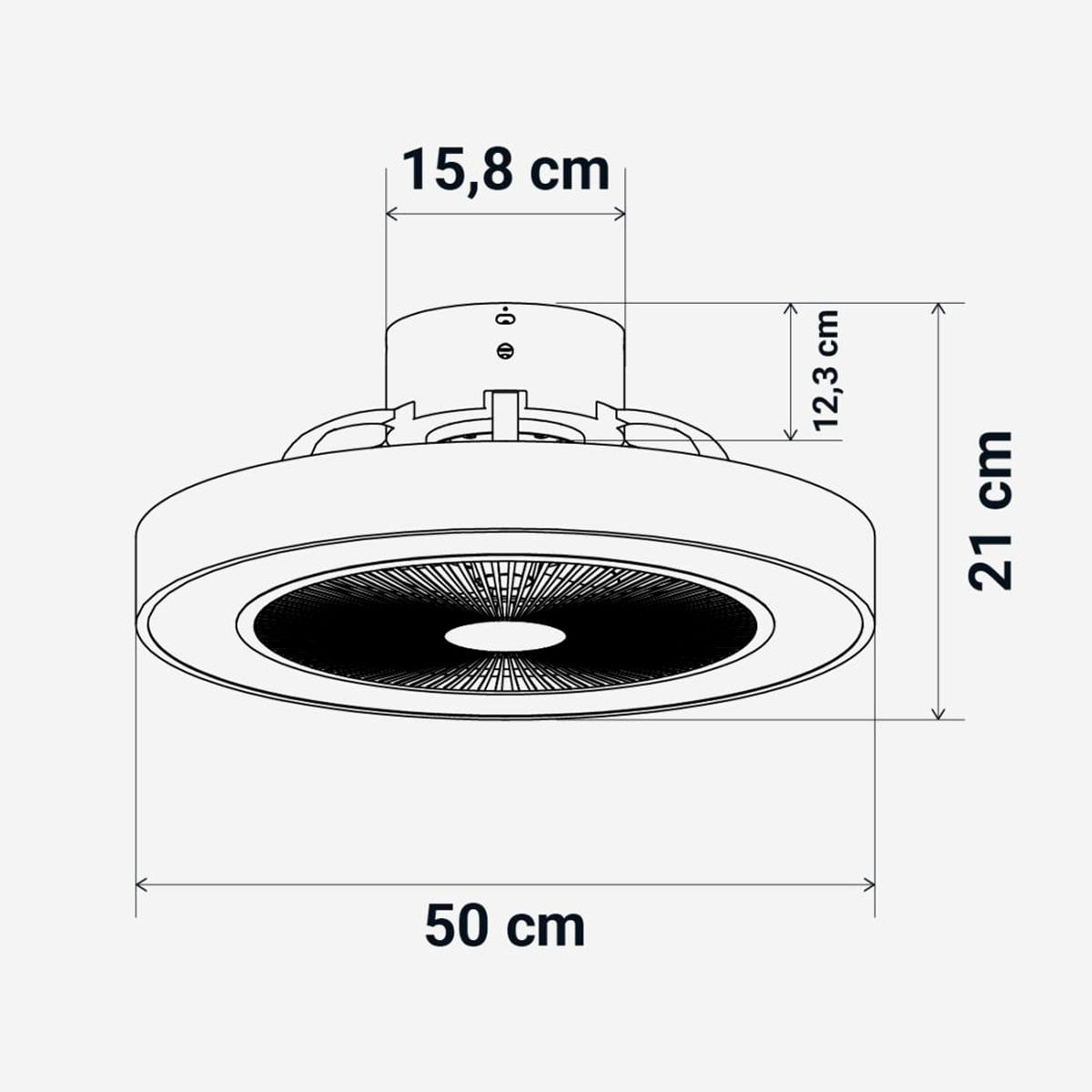 Ventilador de techo Tramontana 6051W/D Universal Blue luz RGB función WiFi blanco/natural Ø50 cm medidas