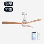 Ventilador de techo ALM 6056W Universal Blue 3 aspas control WiFi blanco/natural Ø142 cm