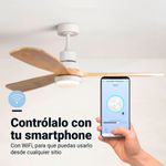 Ventilador de techo ALM 6056W Universal Blue 3 aspas control WiFi blanco/natural Ø142 cm 4