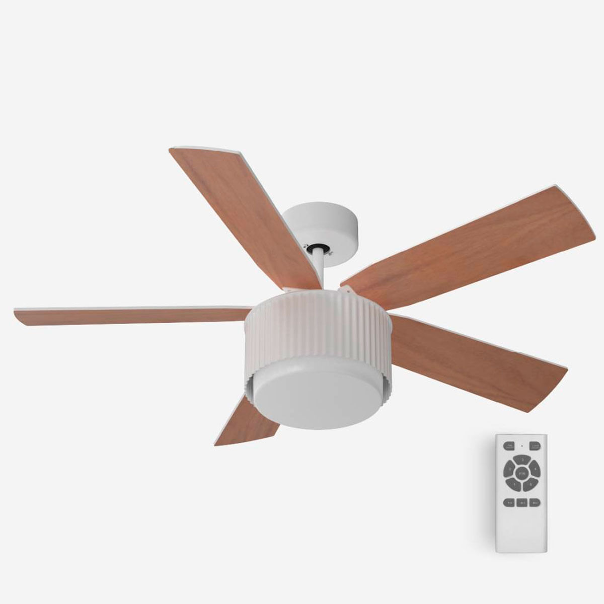 Ventilador de techo Morget 6042W Universal Blue 5 aspas mando a distancia blanco/natural Ø106 cm 2