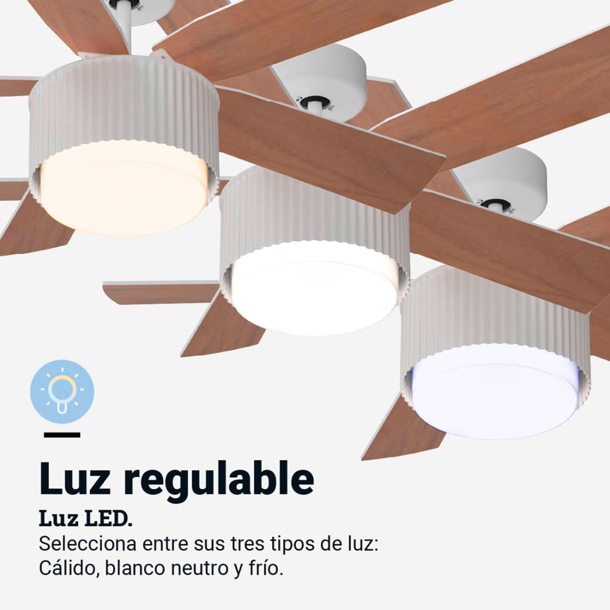 Ventilador de techo Morget 6042W Universal Blue 5 aspas mando a distancia blanco/natural Ø106 cm 4