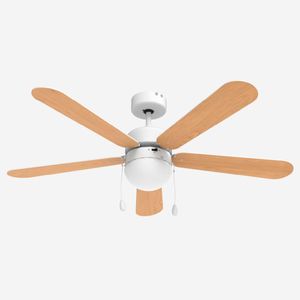Ventilador de techo Etesios 6052W Universal Blue 60W 5 aspas reversibles blanco/natural Ø132 cm