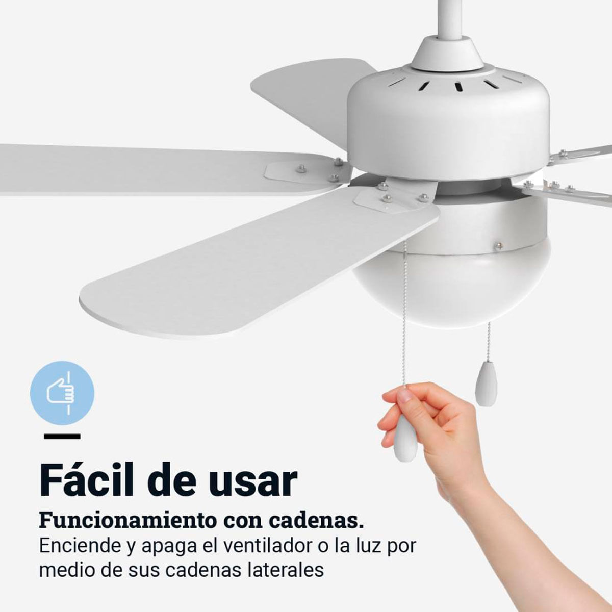 Ventilador de techo Etesios 6052W Universal Blue 60W 5 aspas reversibles blanco/natural Ø132 cm 5