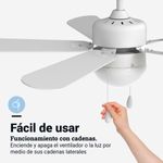 Ventilador de techo Etesios 6052W Universal Blue 60W 5 aspas reversibles blanco/natural Ø132 cm 5