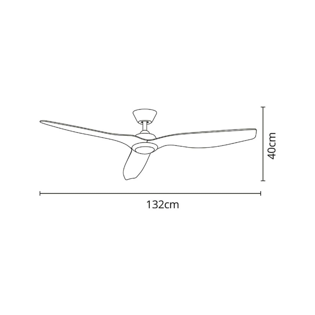Ventilador-de-techo-Delfos-Bel-Air-20W-3-aspas-mando-a-distancia-blanco-Ø132-cm-medidas