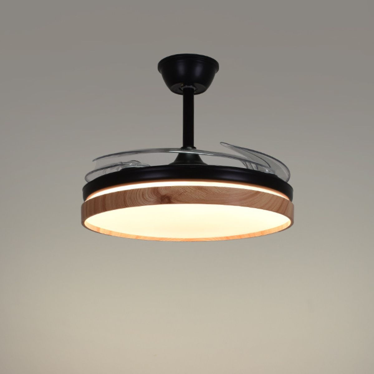 Ventilador-de-techo-Cosmos-Mini-Bel-Air-48W-4-aspas-retractiles-negro-madera-Ø91-cm-luz-calida