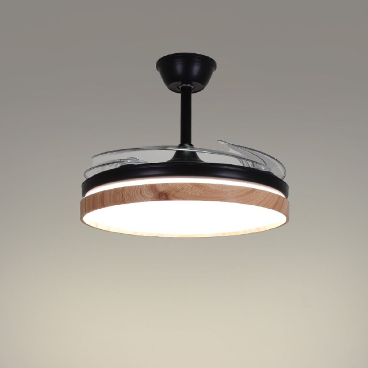 Ventilador-de-techo-Cosmos-Mini-Bel-Air-48W-4-aspas-retractiles-negro-madera-Ø91-cm-luz-fria