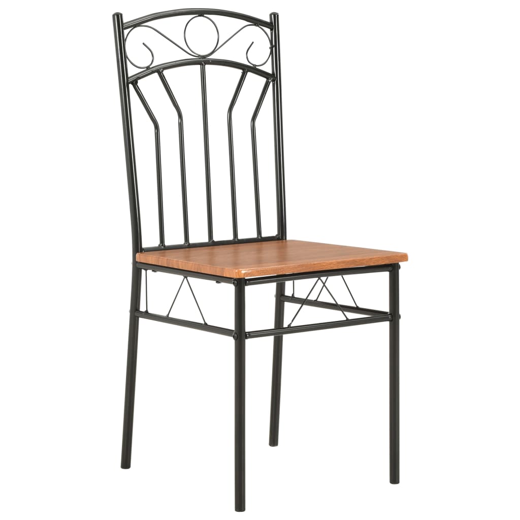 Pack de 2 sillas de comedor Malbork diseño retro natural/negro 2